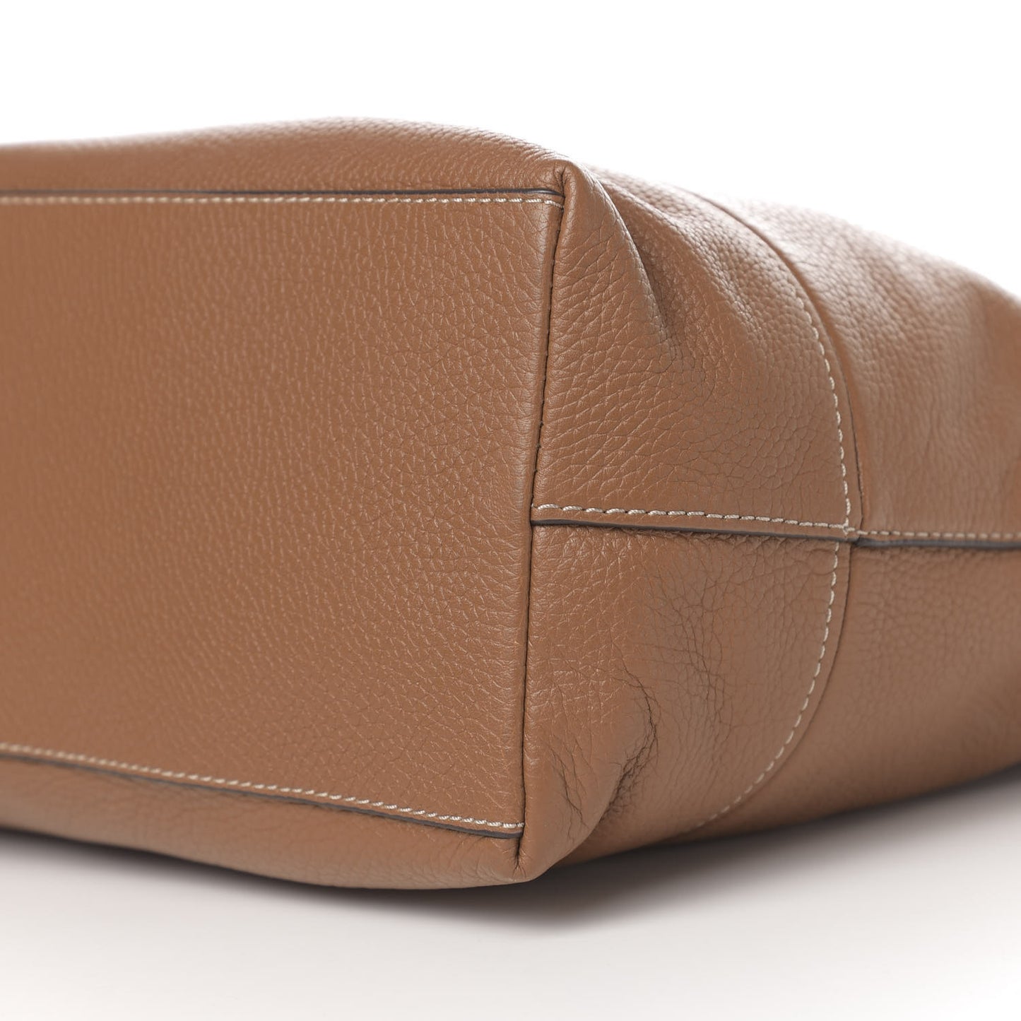 Pebbled Calfskin Shopping Tote Brown