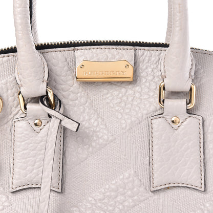 Burberry Heritage Grain Check Embossed Small Orchard Bowling Bag Stone White 8 of 14