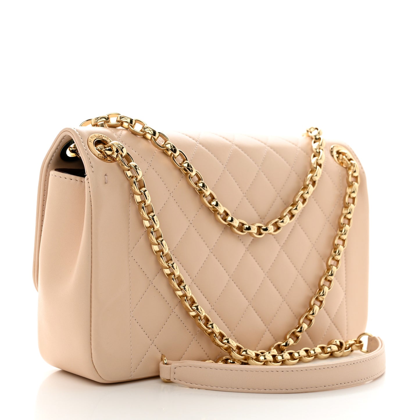 Lambskin Quilted Large Chic With Me Flap Beige