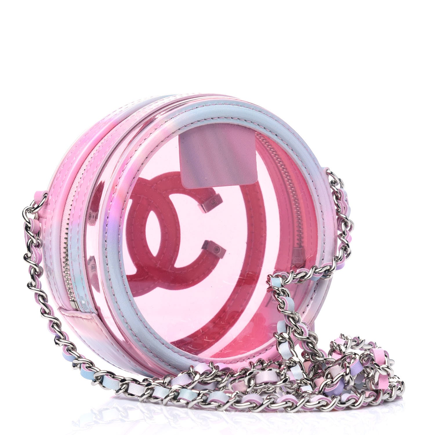 Chanel PVC Lambskin Filigree Round Clutch With Chain Pink 2 of 4