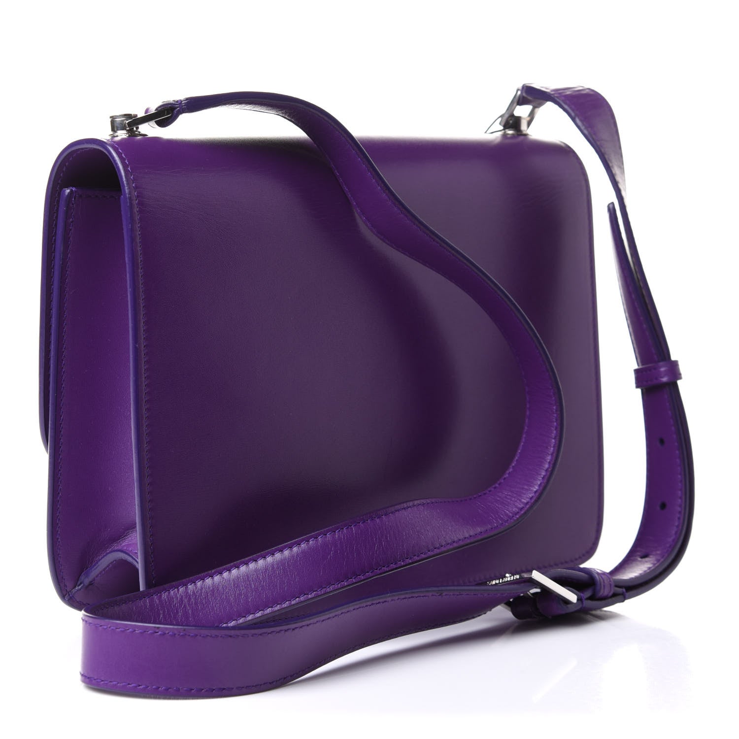 Saint Laurent Smooth Calfskin Carre Satchel Purple 2 of 12