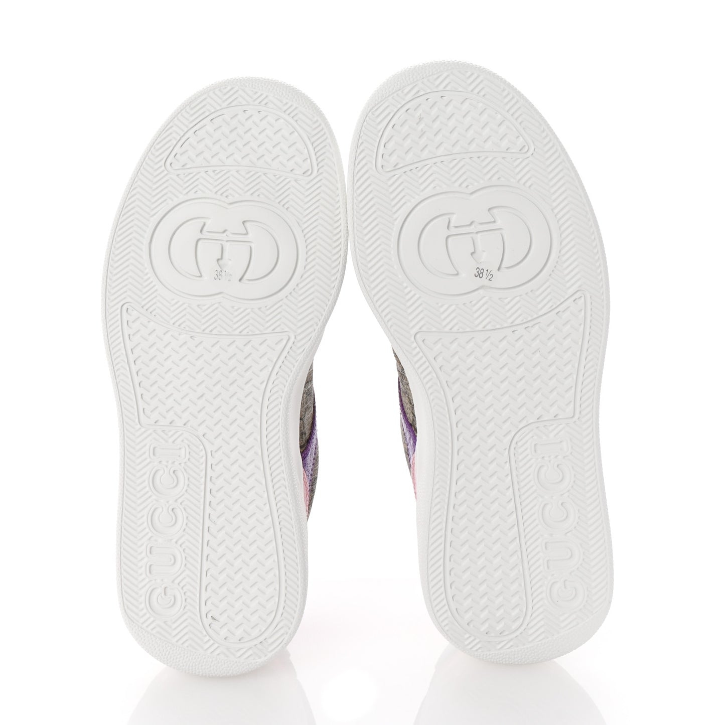Calfskin GG Supreme Monogram Perforated Womens Platform 55mm Sneakers 38.5 Beige Ebony Sugar Pink Crop Shine Purple
