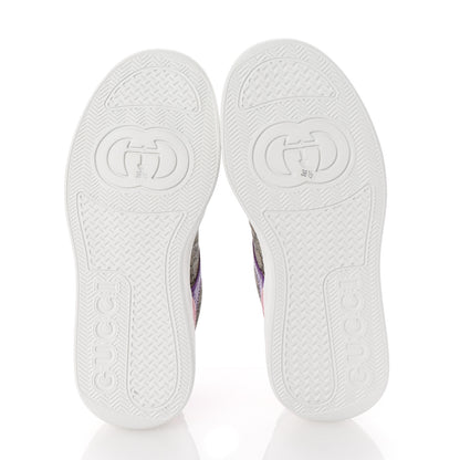 Gucci Calfskin GG Supreme Monogram Perforated Womens Platform 55mm Sneakers 38.5 Beige Ebony Sugar Pink Crop Shine Purple 6 of 9