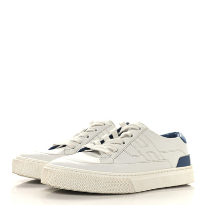 Hermes Matte Niloticus Crocodile Calfskin Deep Sneakers 37 White Bleu Bleuet 4 of 10