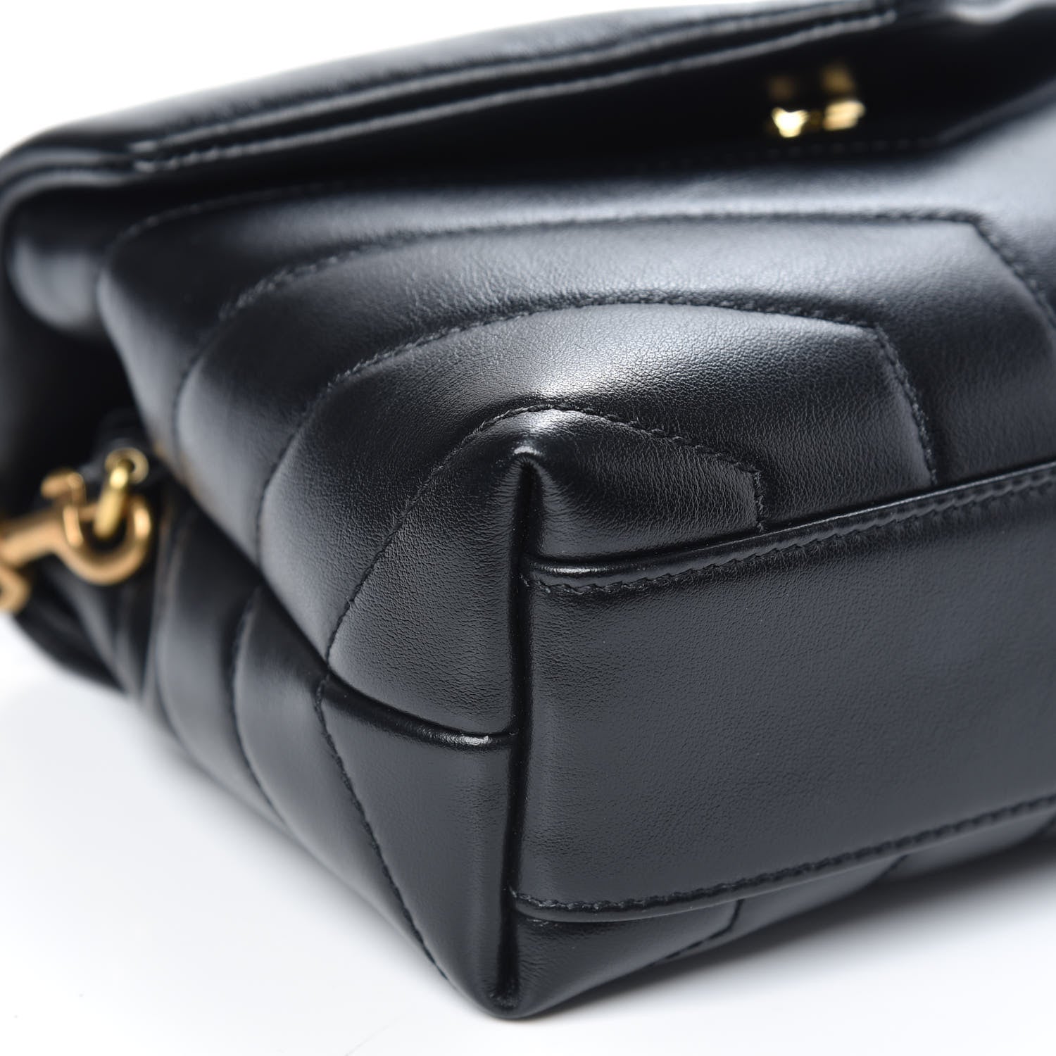Saint Laurent Calfskin Y Quilted Monogram Toy Loulou Crossbody Bag Black 8 of 10