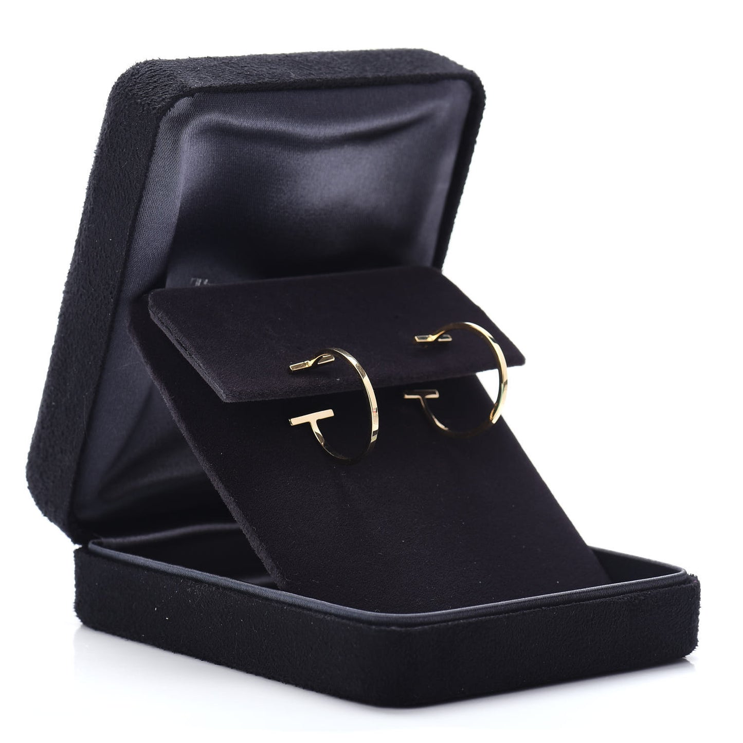 18K Yellow Gold Medium T Wire Hoop Earrings