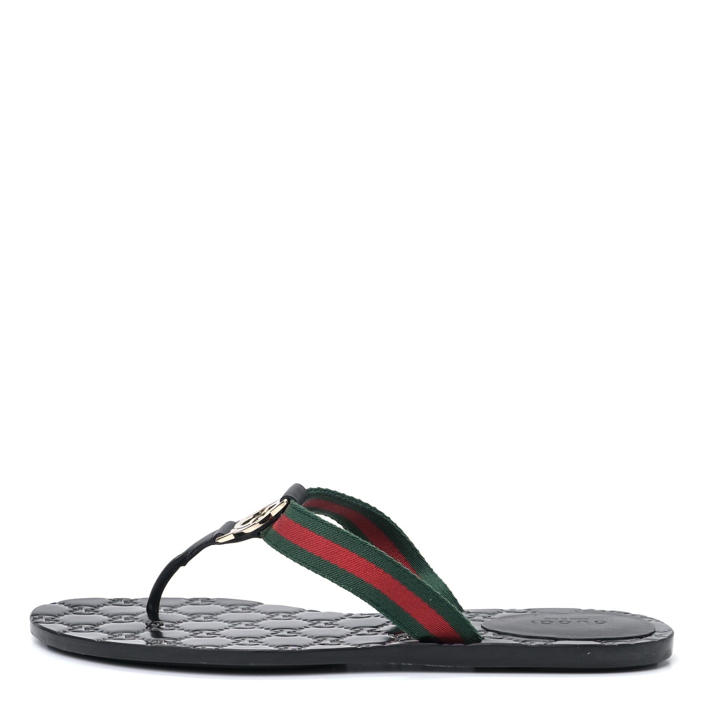 Nylon Guccissima Web Womens Thong Sandals 39 Green Red Black
