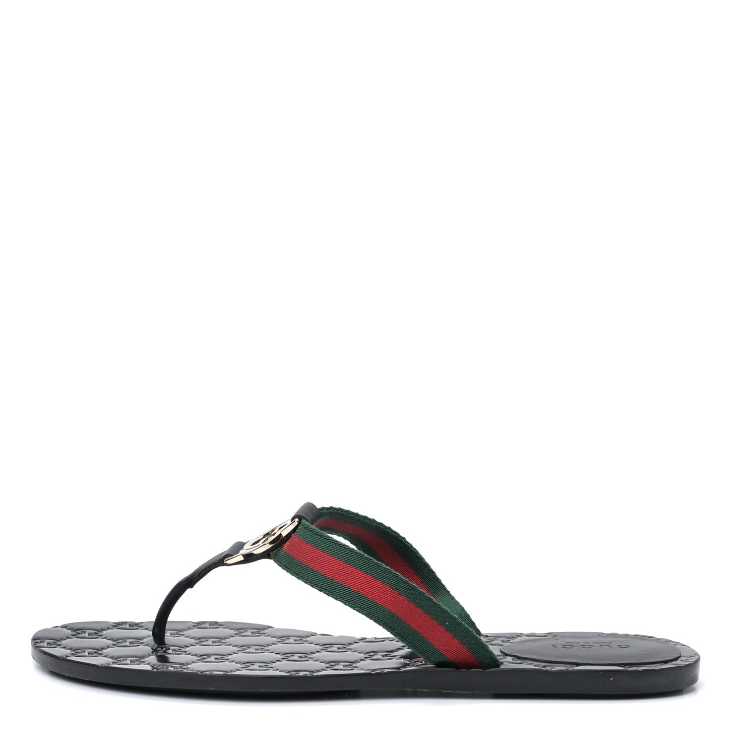 Gucci Nylon Guccissima Web Womens Thong Sandals 39 Green Red Black 1 of 4