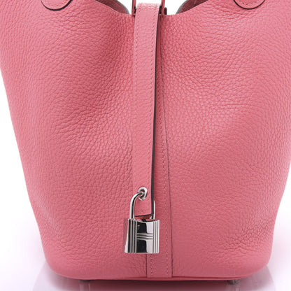 Hermes Taurillon Clemence Picotin Lock 18 PM Rose Azalee 11 of 12