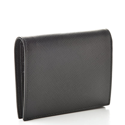 Prada Saffiano Shine Bi-Fold Wallet Black 3 of 7