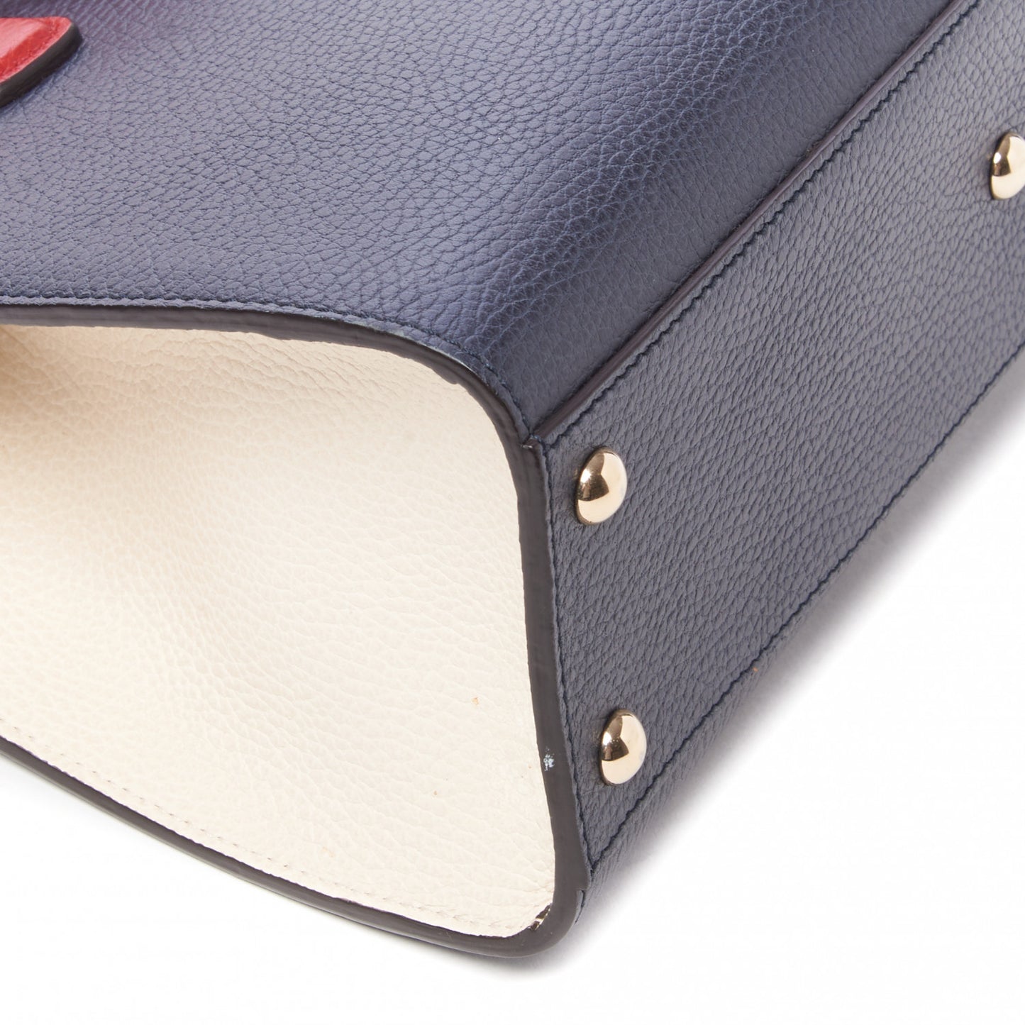 Dollar Calfskin Medium Soho Top Handle Satchel Blue Hibiscus Red Mystic White