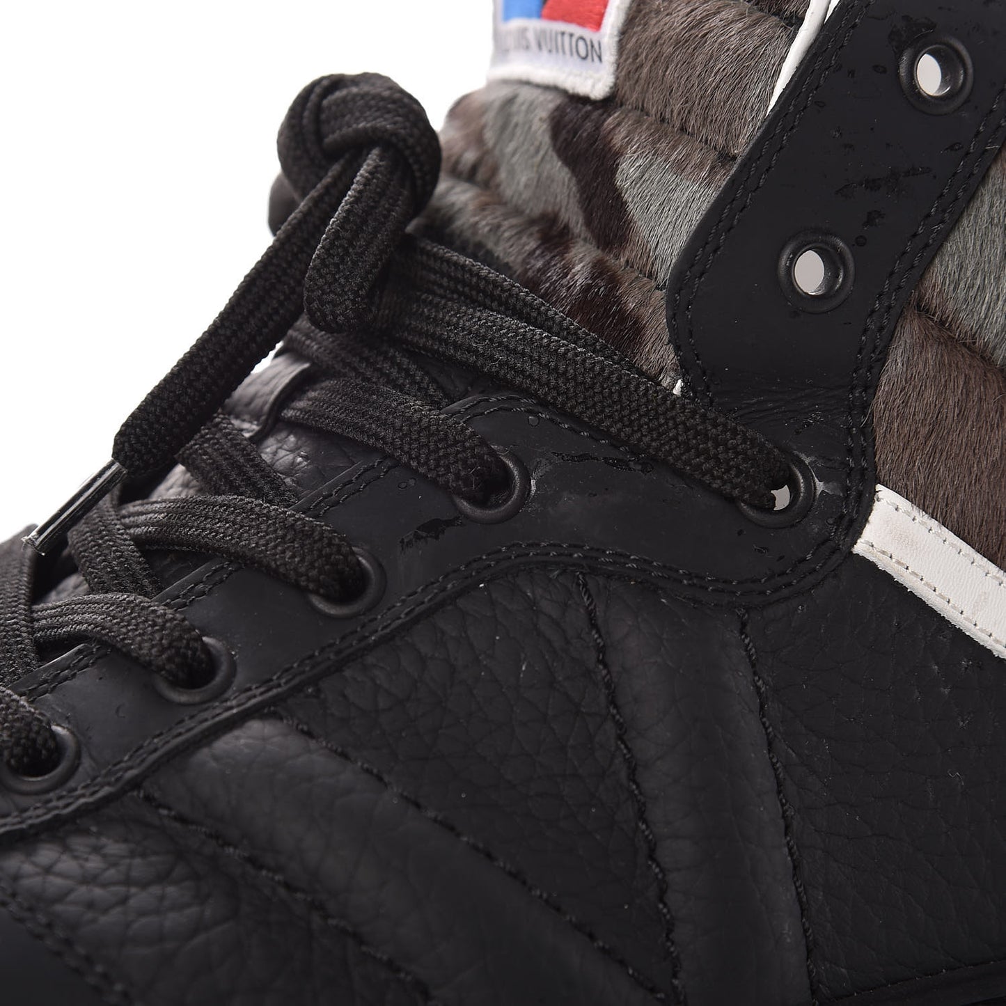 Calfskin Pony Hair Camouflage Heroes Sneakers 8 Black