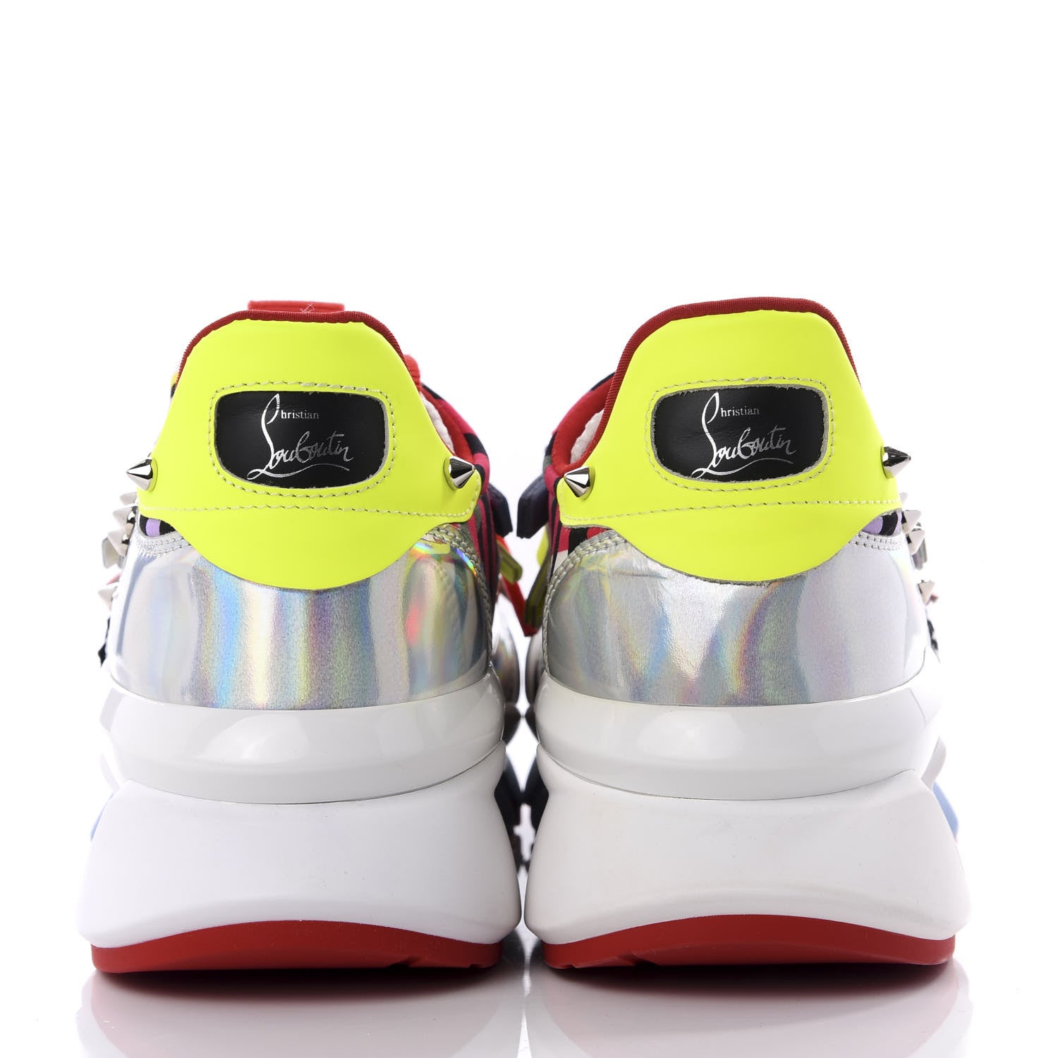 Christian Louboutin Neoprene Specchio Laser Donna Red Runner Spike Flat Sneaker 36.5 Multicolor 7 of 10