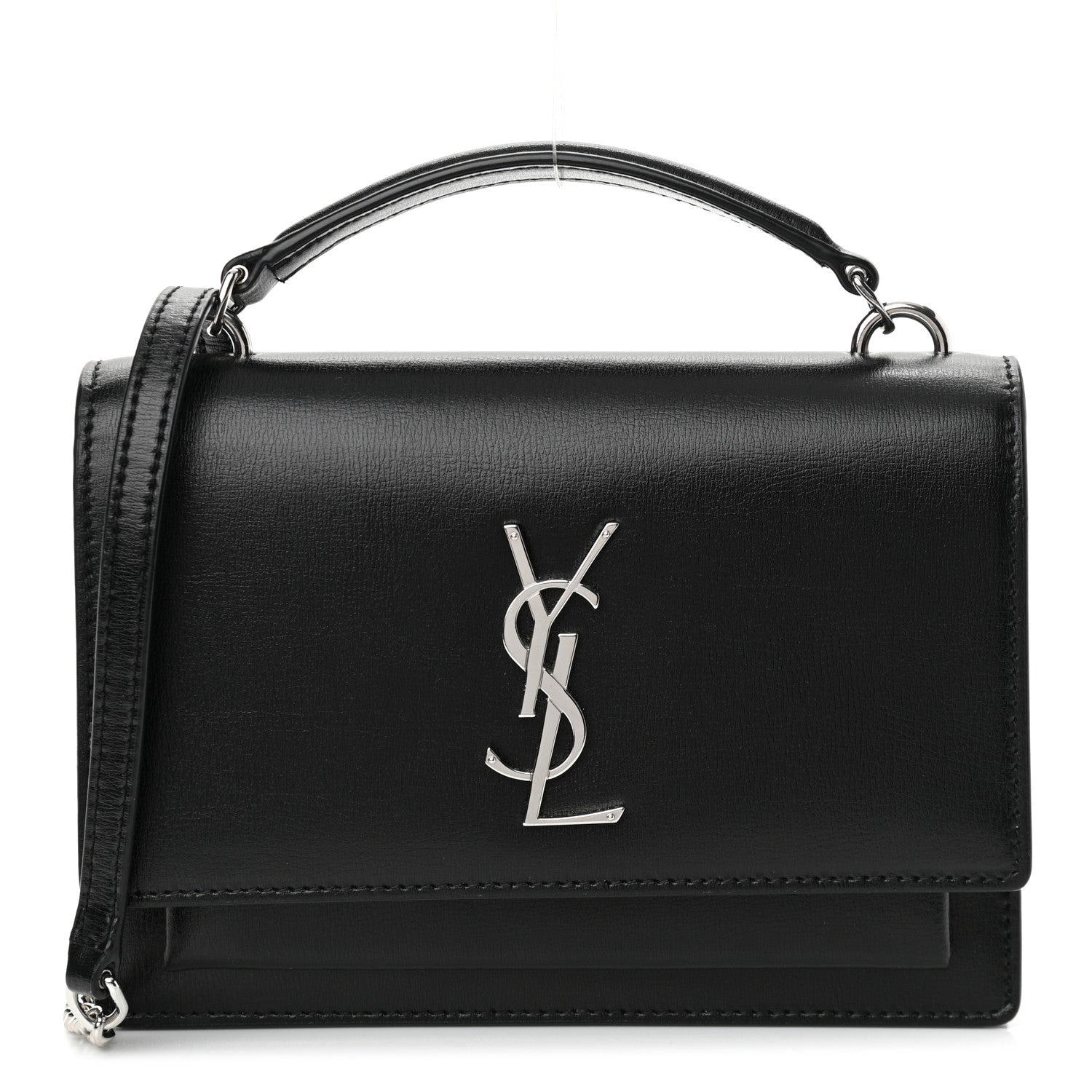 Saint Laurent Calfskin Monogram Sunset Chain Wallet Black 1 of 10