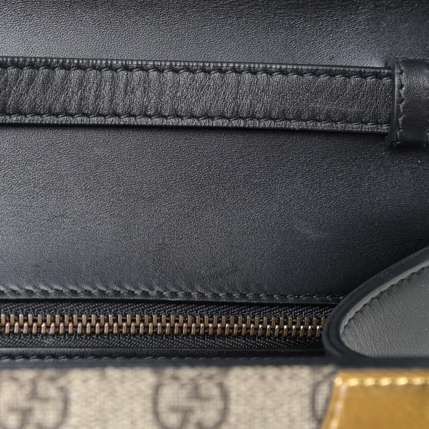 Gucci GG Supreme Monogram Small Osiride Top Handle Bag Black Gold 22 of 25