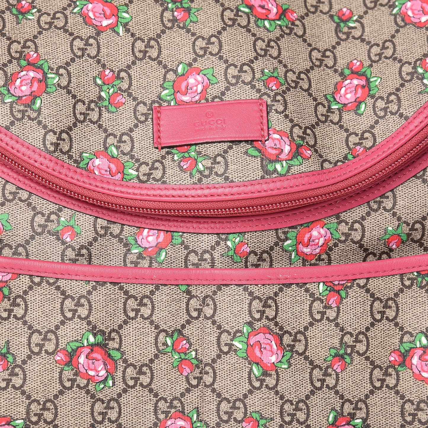 GG Supreme Monogram Rose Bud Diaper Bag Pink