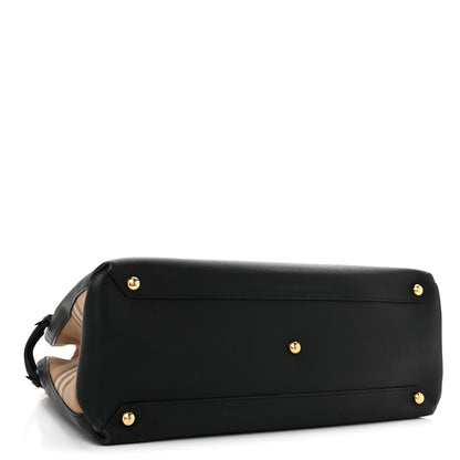 Burberry Grainy Calfskin House Check Large Banner Tote Black 4 of 15