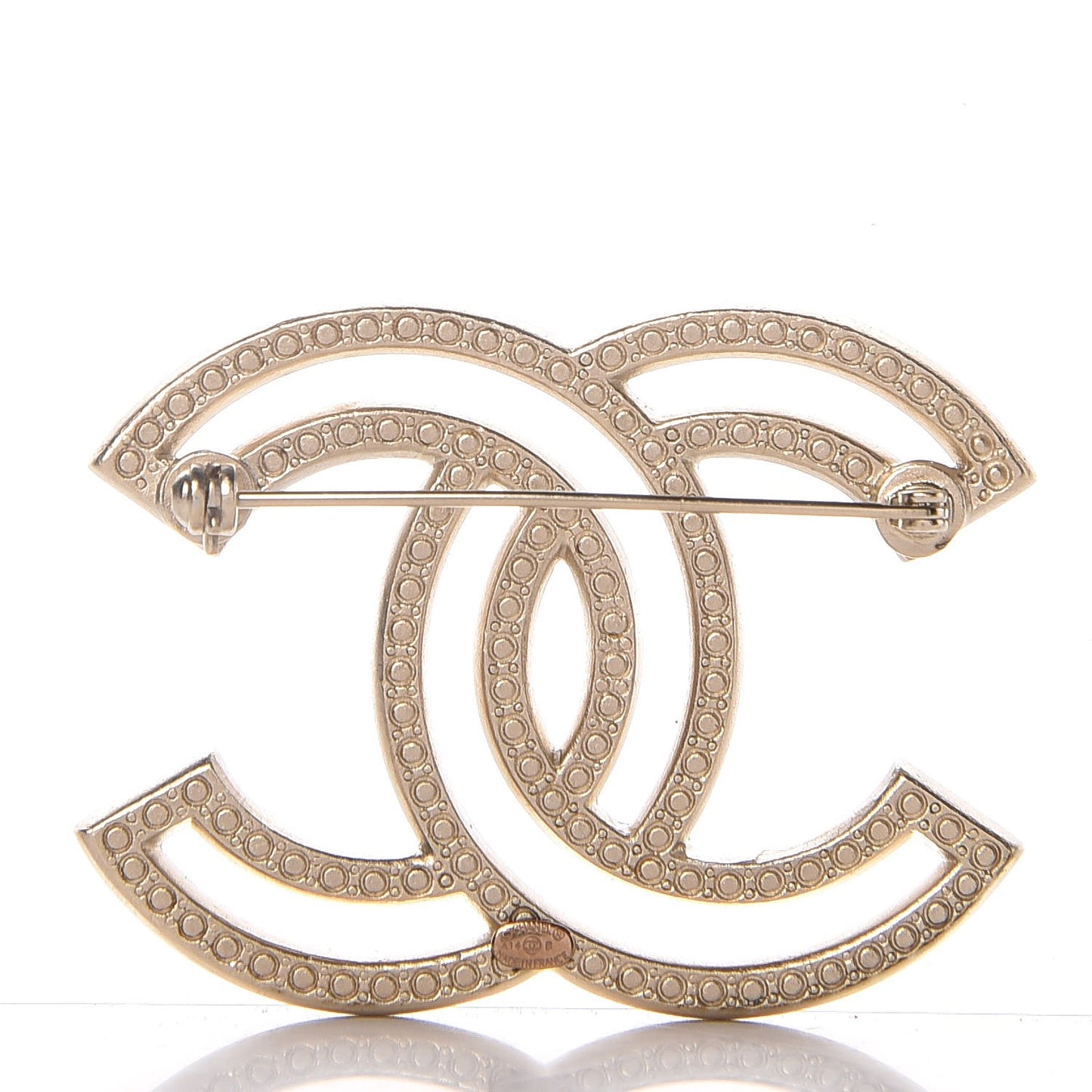 Crystal CC Brooch Gold
