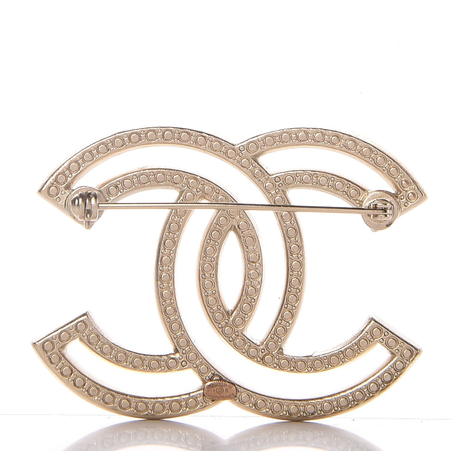Chanel Crystal CC Brooch Gold 4 of 7