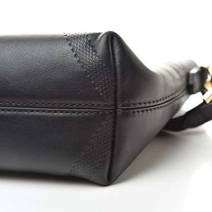 Burberry Calfskin Check Embossed Small Chichester Crossbody Clutch Bag Black 11 of 11