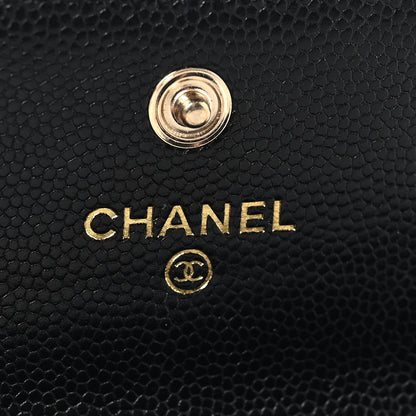 Chanel Caviar Timeless CC Flap Card Holder Black Black 6 of 9