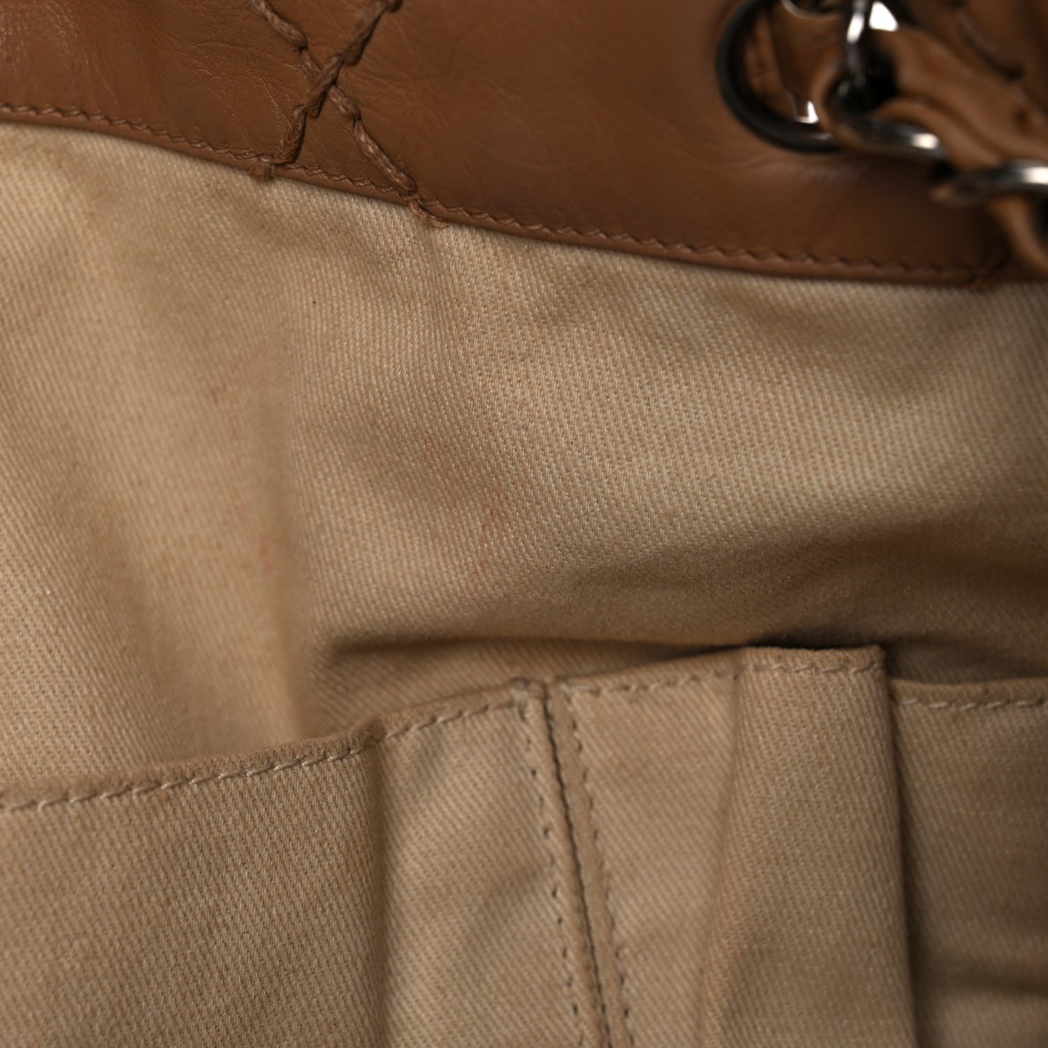 Chanel Lambskin Stitched Expandable Tote Beige 16 of 33