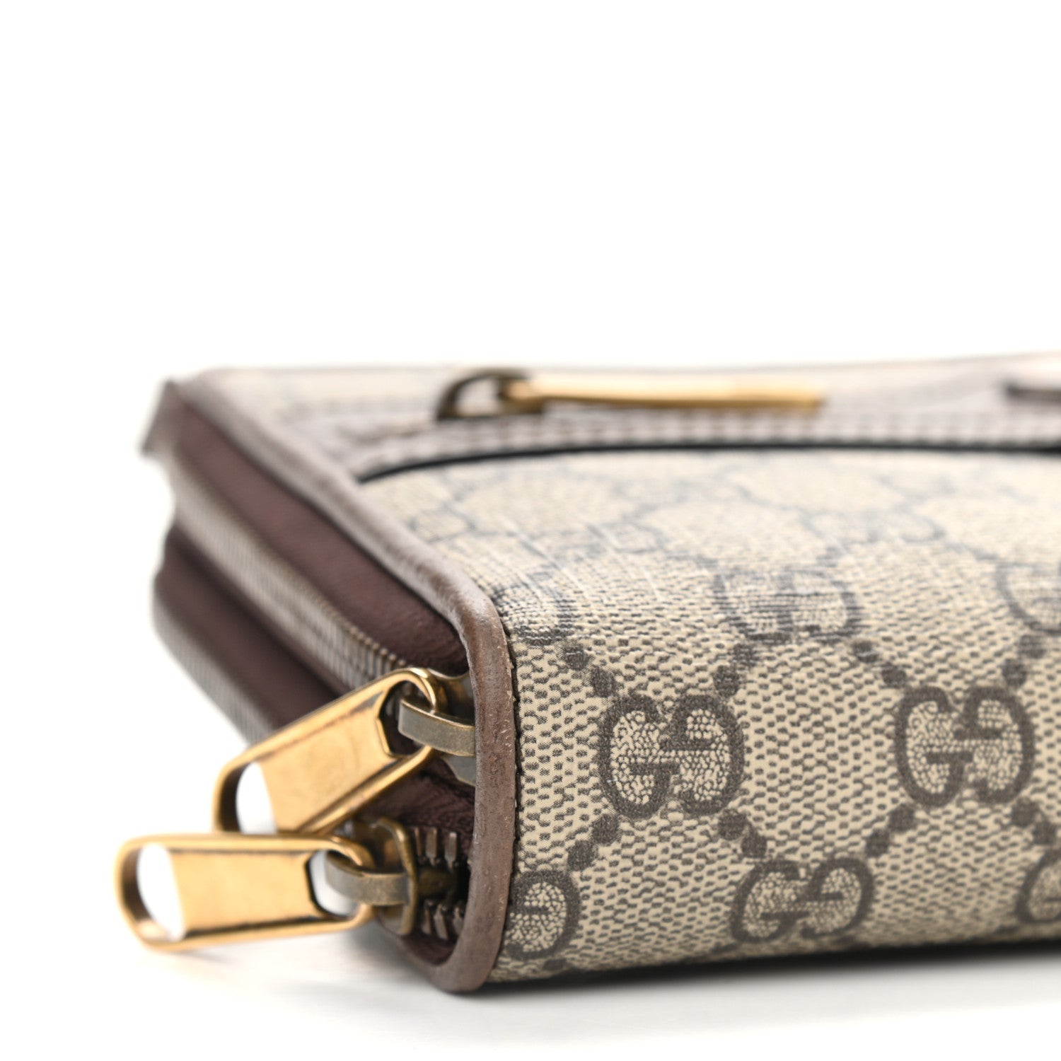 Gucci GG Supreme Monogram Web Ophidia Double Zip Shoulder Bag Beige New Acero 9 of 10