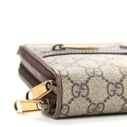 Gucci GG Supreme Monogram Web Ophidia Double Zip Shoulder Bag Beige New Acero 9 of 10