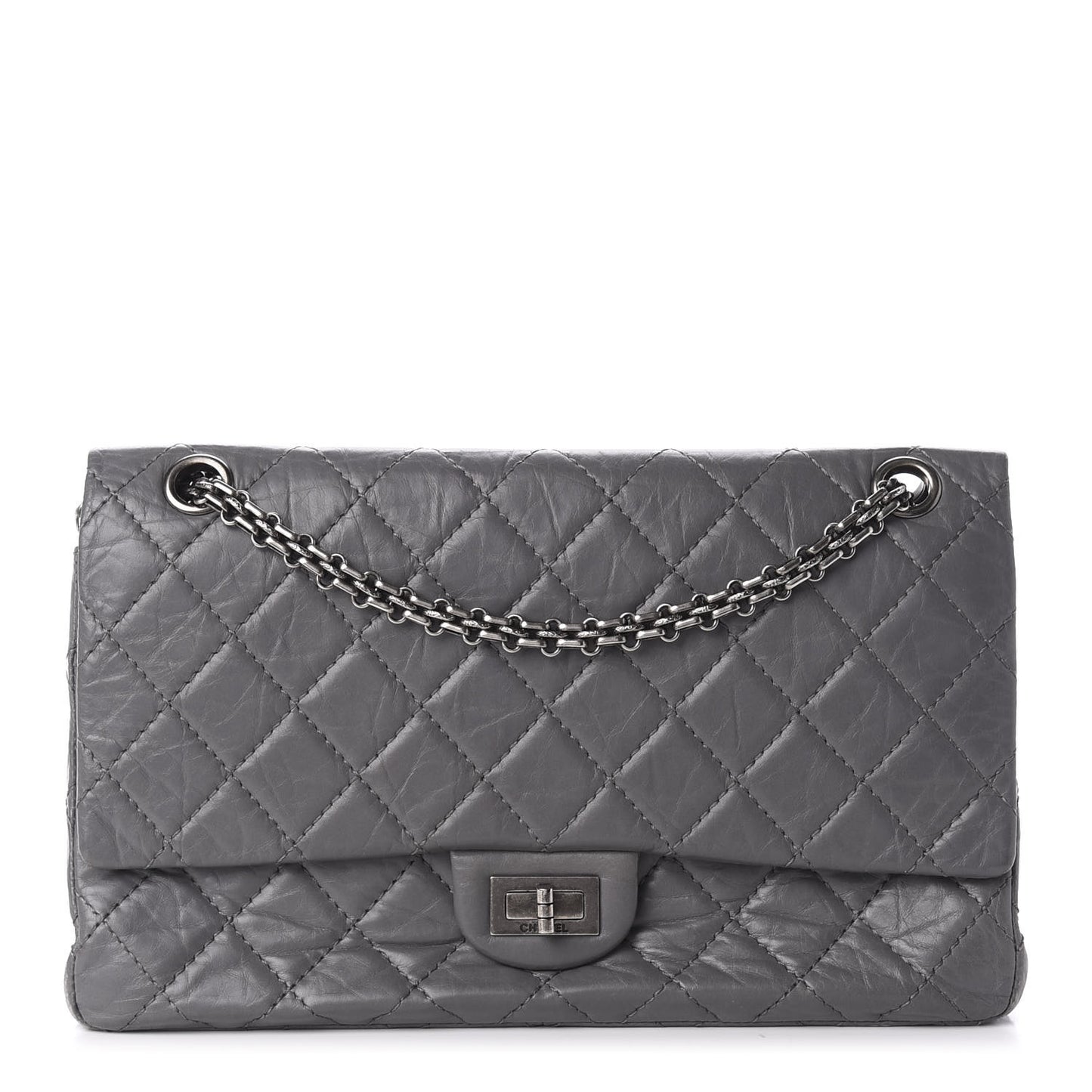 Aged Calfskin Quilted 2.55 Reissue 226 Flap Grey