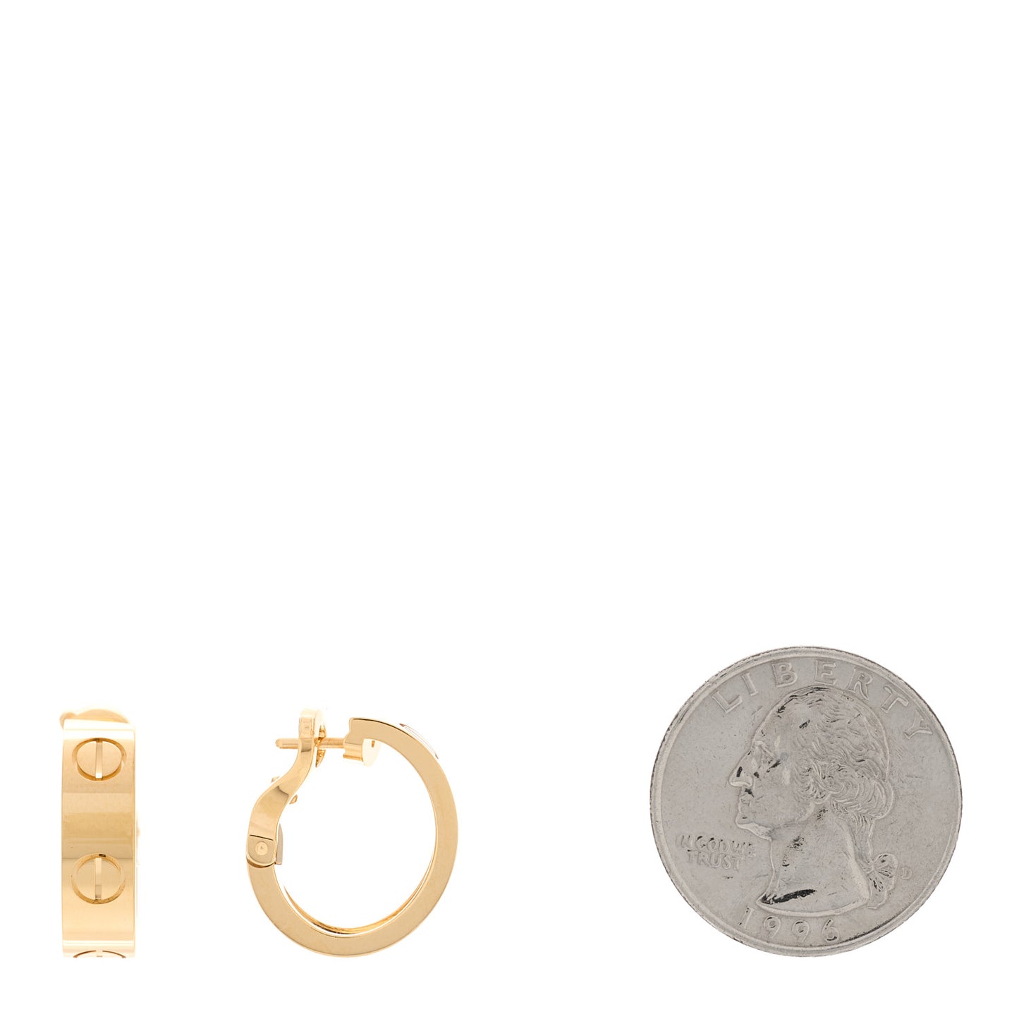 18K Yellow Gold 5.5mm LOVE French Clip Hoop Earrings