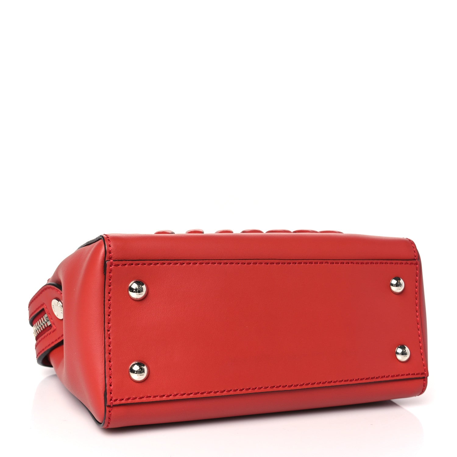 Fendi Vitello Baltico Dolce Nappa Lace Up Small Dotcom Click Chain Satchel Bloody Mary 5 of 10