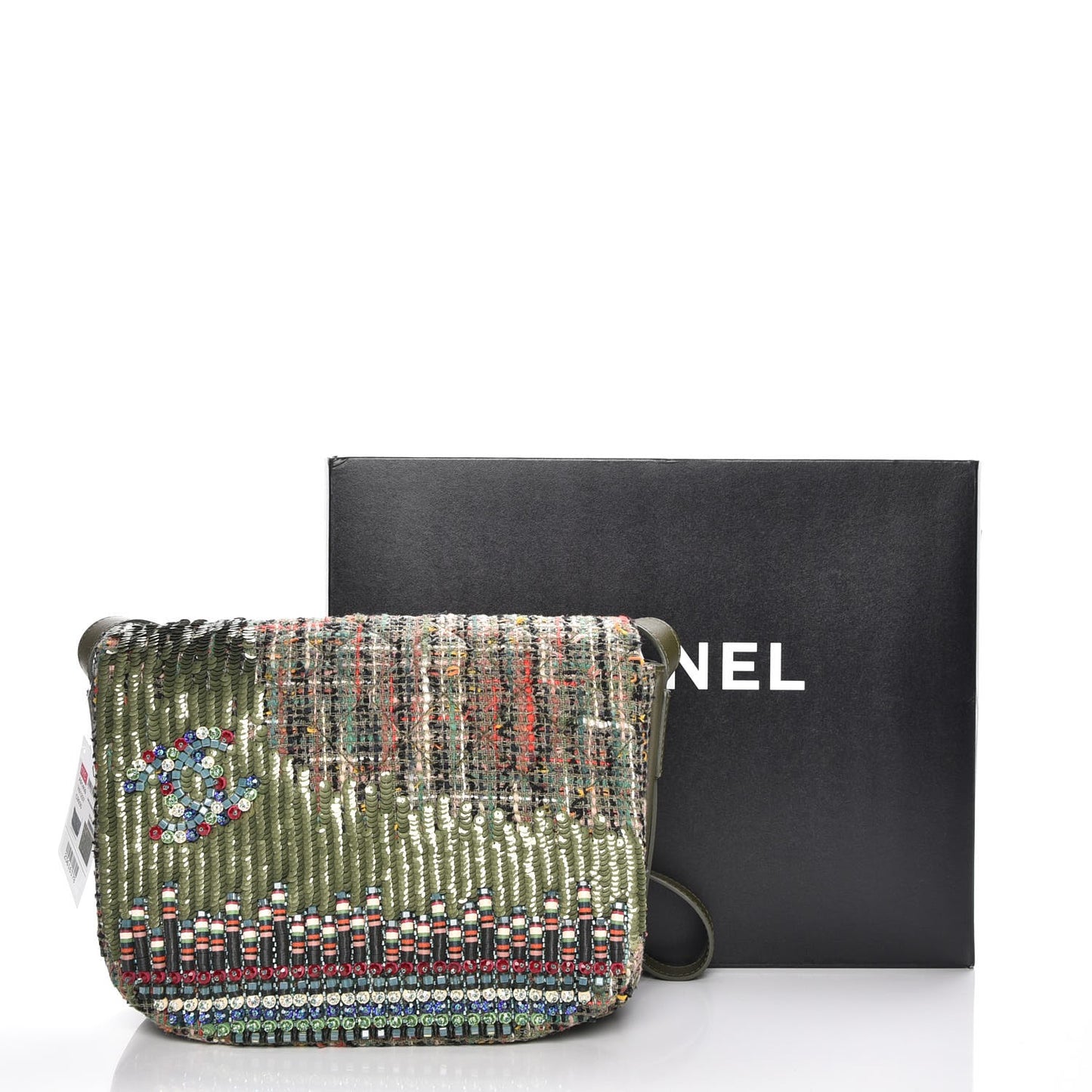 Tweed Sequins Havana Stroll Messenger Khaki