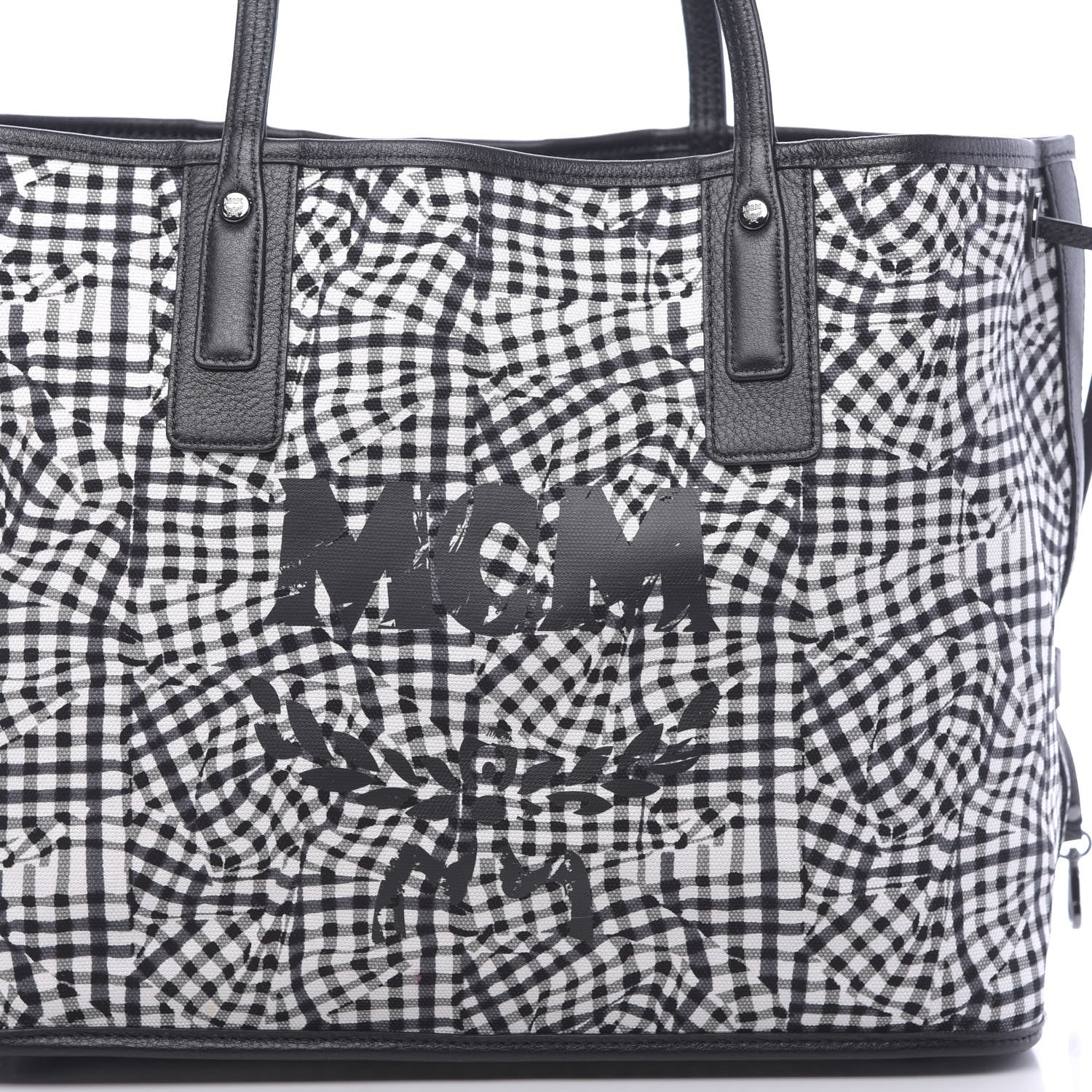 MCM Visetos Medium Liz Reversible Shopper Tote Black 14 of 17
