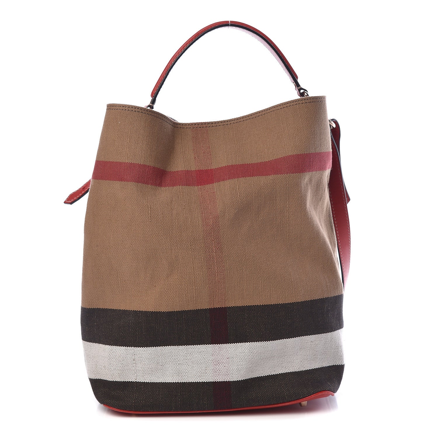 Burberry Canvas Mega Check Medium Ashby Hobo Cadmium Red 1 of 8