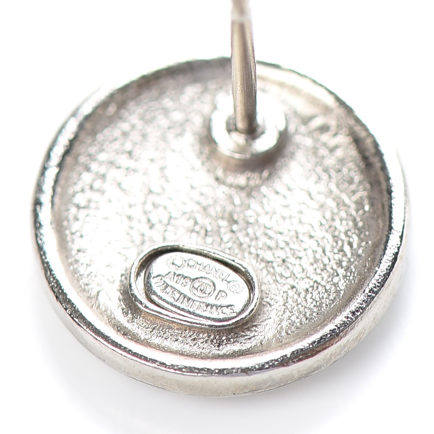 Chanel Enamel 31 Rue Cambon Round Earrings White 4 of 4