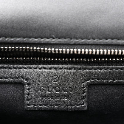 Gucci Senna Calfskin Lines Petite GG Top Handle Shoulder Bag Black Mystic White 6 of 11