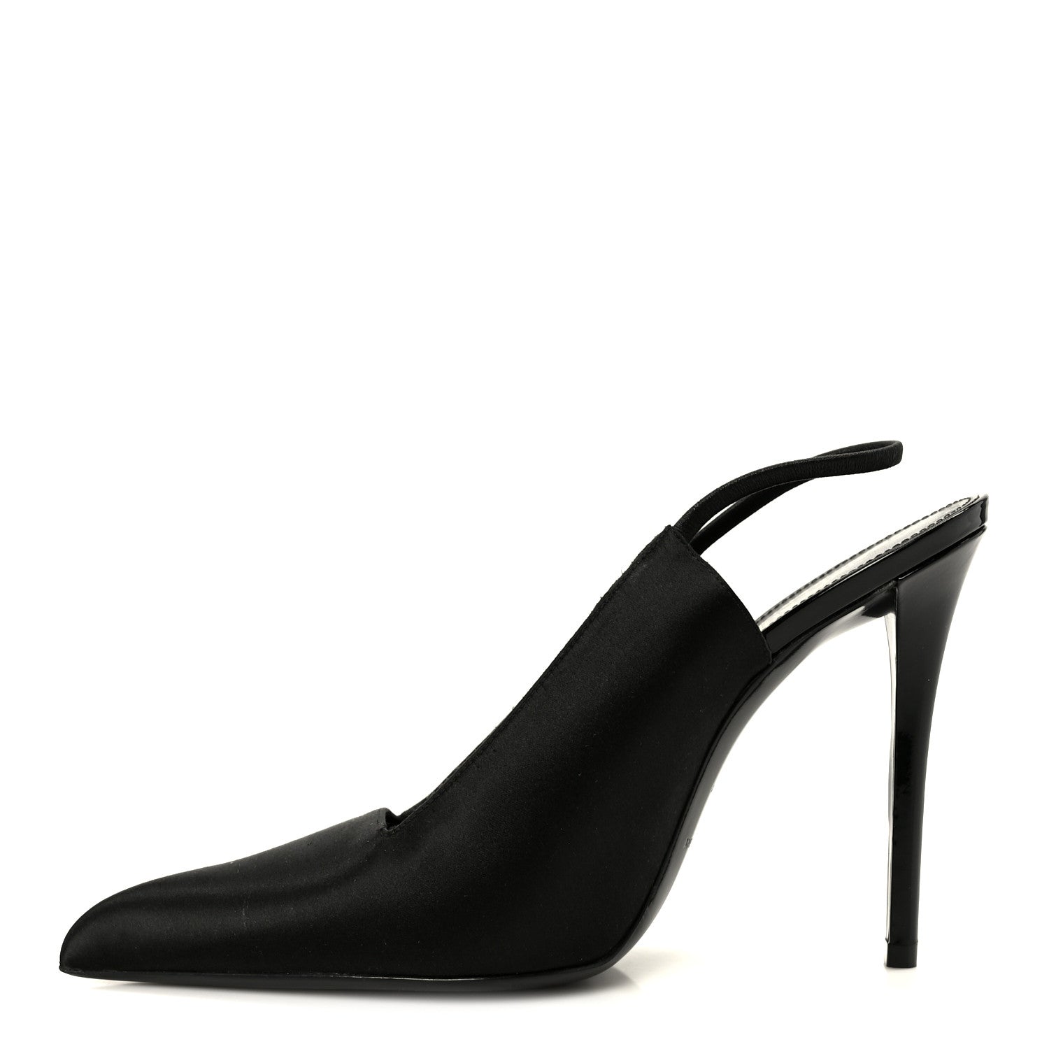 Saint Laurent Raso Regale Raven 110 Slingback Pumps 37 Black 1 of 10