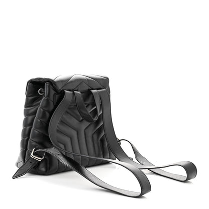 Saint Laurent Calfskin Y Quilted Monogram Small Loulou Backpack Black 3 of 13
