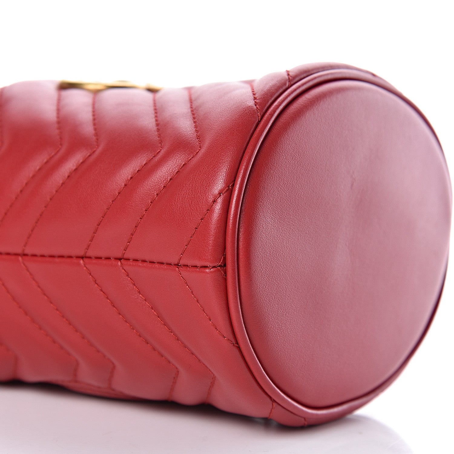Gucci Calfskin Matelasse Mini GG Marmont 2.0 Bucket Bag Hibiscus Red 7 of 10