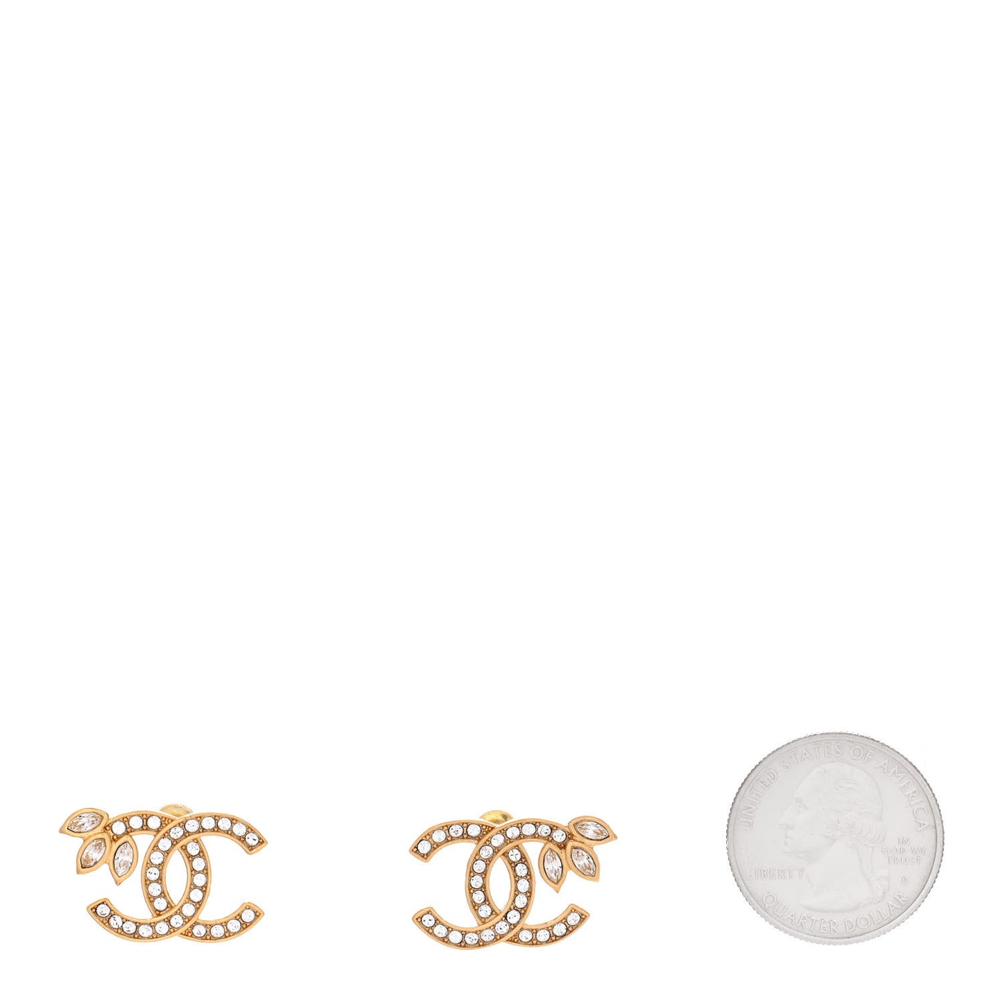 Crystal Wheat CC Earrings Gold