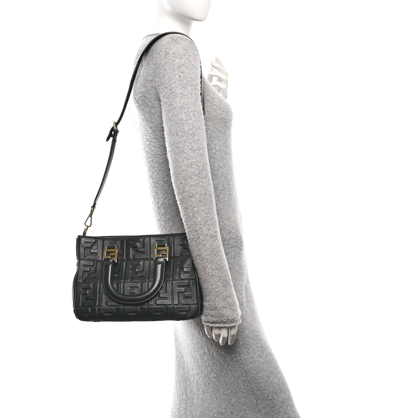 Nappa FF 1974 Embossed Small FF Tote Black
