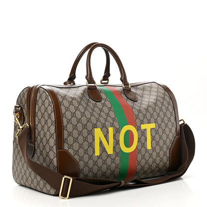 Gucci GG Supreme Monogram Azalea Calfskin Fake/Not Medium Retro Interlocking G Carry On Duffle Beige Ebony Brown Sugar 2 of 9