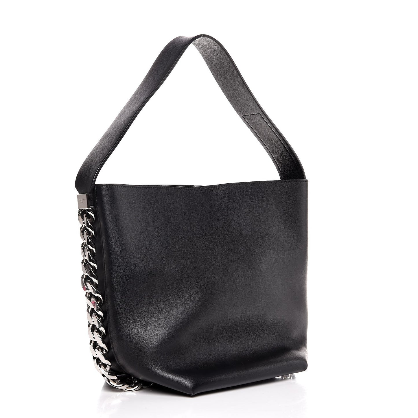 Calfskin Infinity Bucket Bag Black