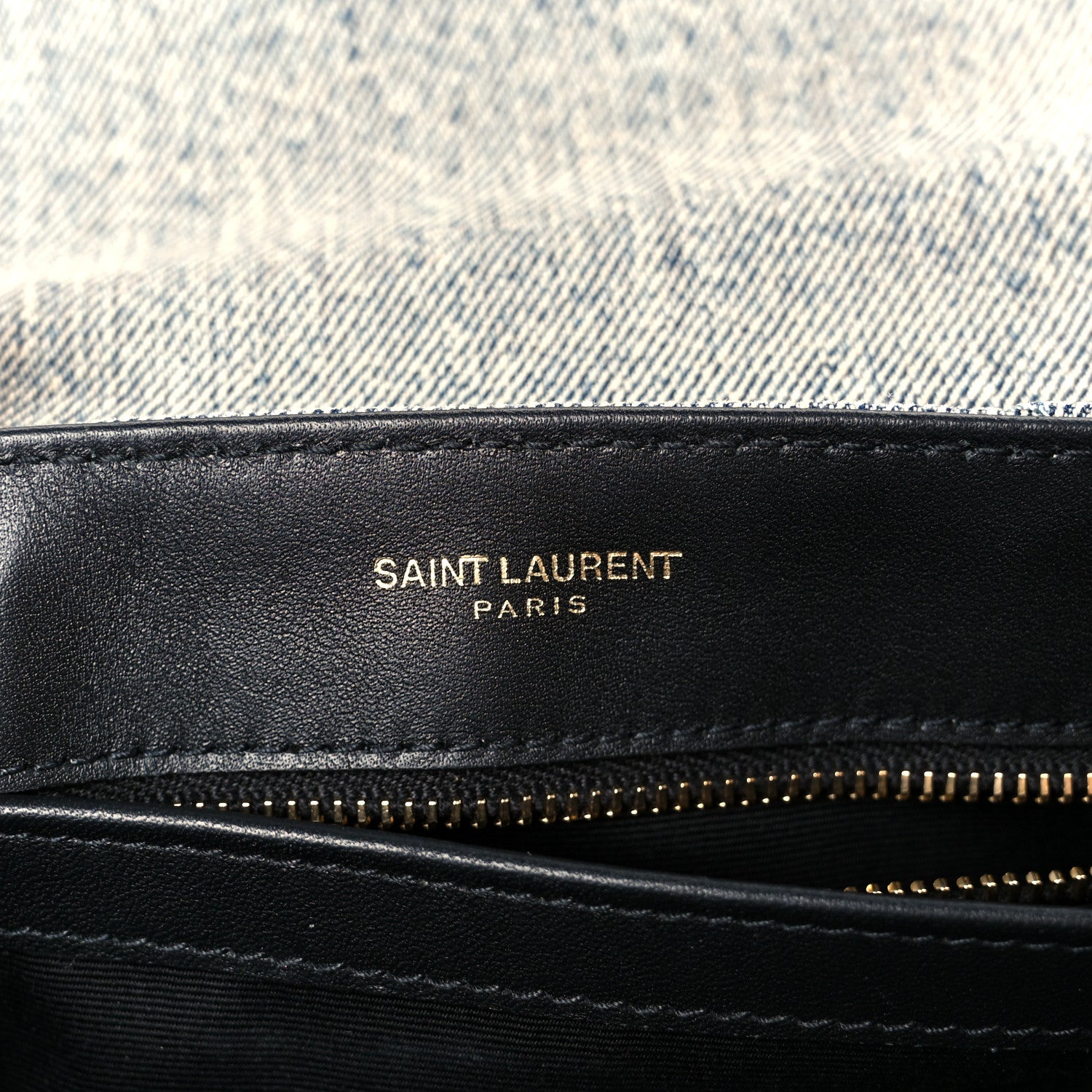 Saint Laurent Denim Y Quilted Monogram Toy Loulou Crossbody Bag Grey 6 of 11
