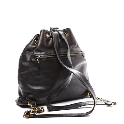 Chanel Lambskin CC Drawstring Backpack Black 3 of 11