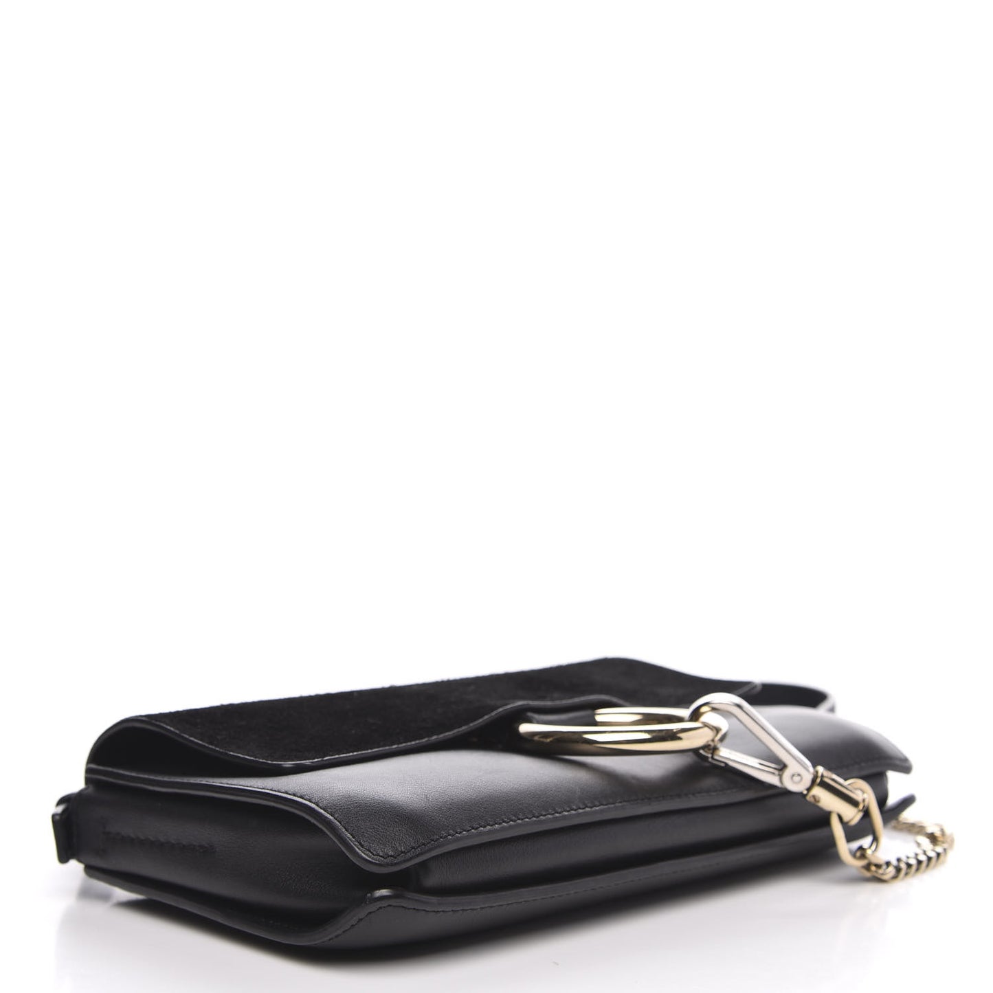 Suede Calfskin Small Faye Shoulder Bag Black
