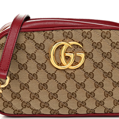 Gucci Monogram Azalea Calfskin Matelasse Diagonal Small GG Marmont Chain Shoulder Bag Beige Ebony New Cherry Red 8 of 10