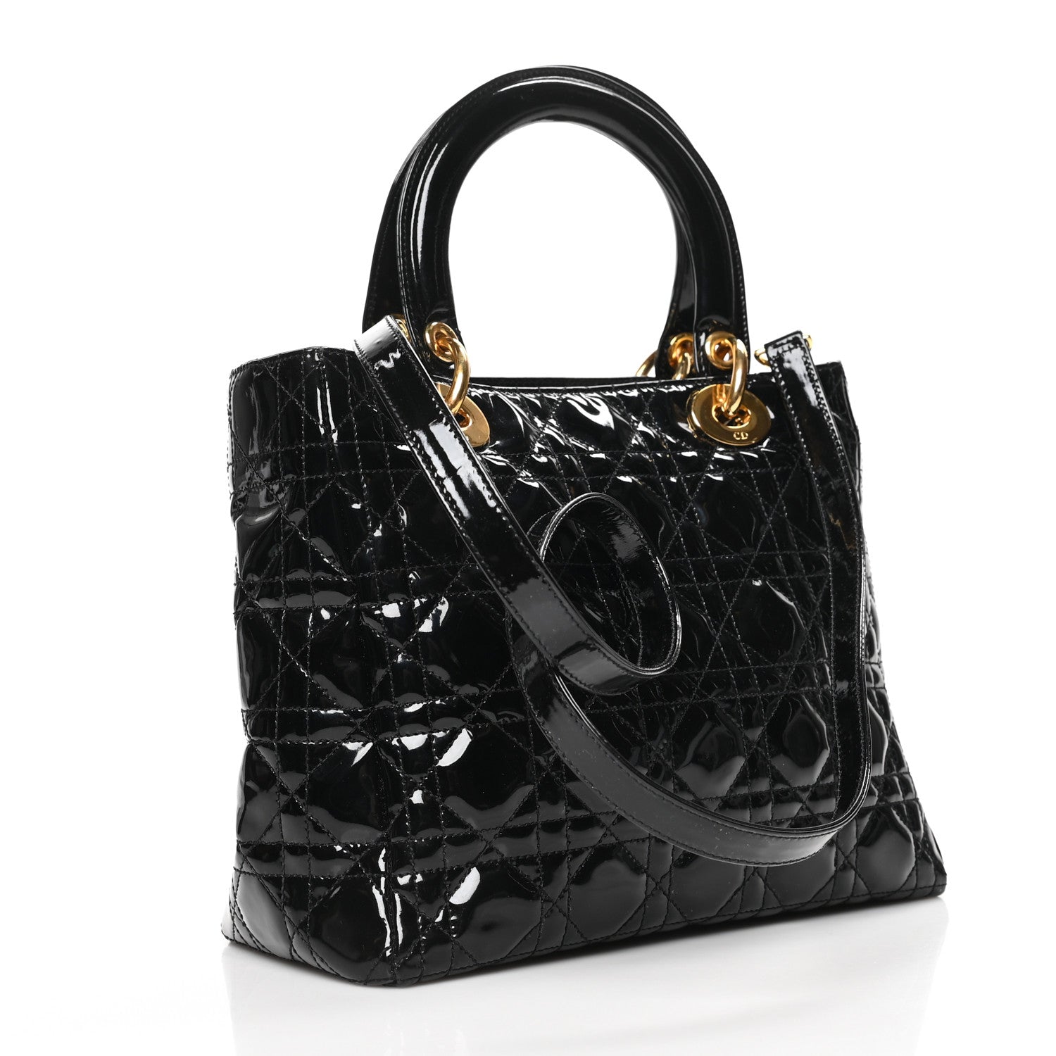 Christian Dior Patent Cannage Medium Lady Dior Black 3 of 7