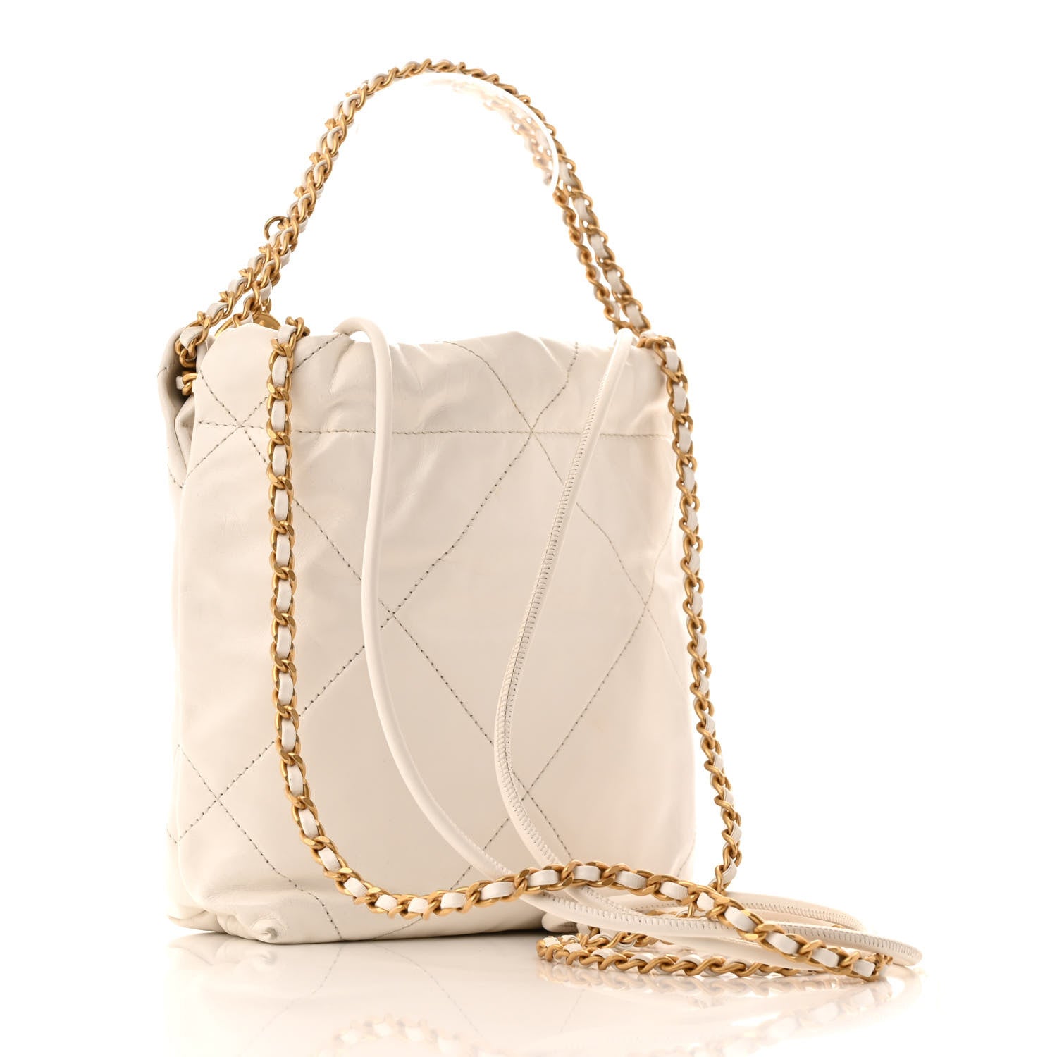 Chanel Shiny Calfskin Quilted Mini Chanel 22 White 3 of 13