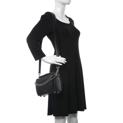 Alexander McQueen Calfskin Crocodile Embossed Box Shoulder Bag 19 Black 2 of 6